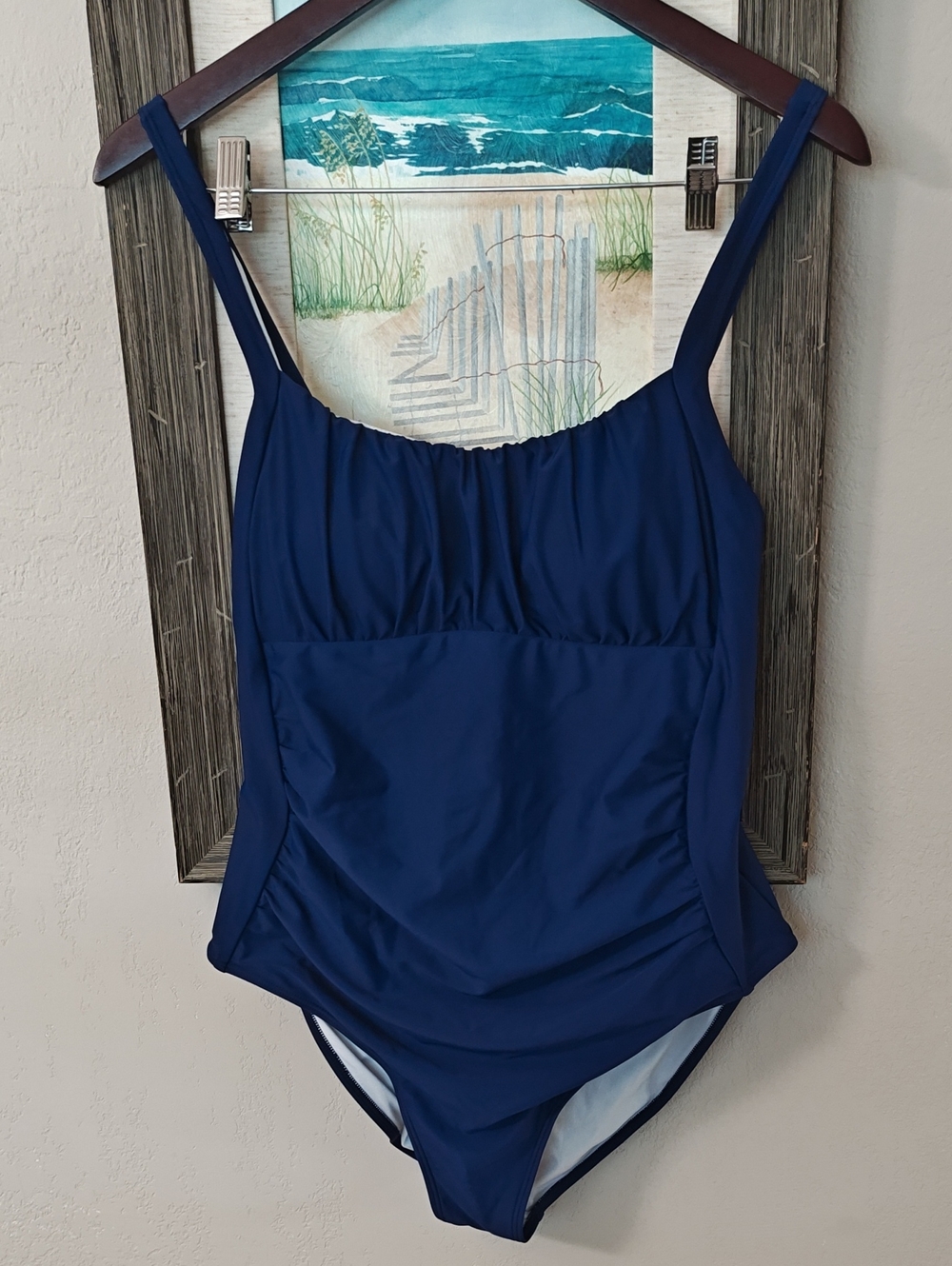 Women's Solid Navy One-Piece Swimsuit - Classic Swim XL
